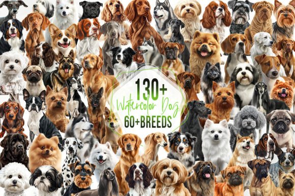 130 Watercolor Dogs: A Fresh, Friendly Illustration Pack for Local Branding