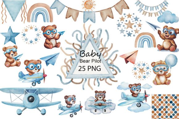 Airplane Watercolor Clipart, Baby Bear: A Designer’s Review for Real Illustrations Projects
