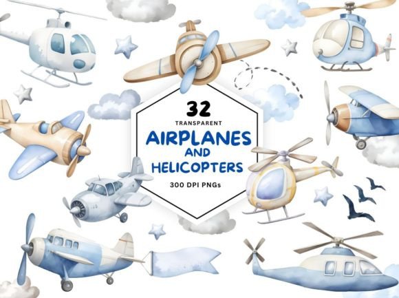 Airplanes Helicopters Watercolor Clipart: A Designer’s Honest Review for Real Client Projects