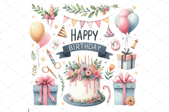 Watercolor Birthday Cake Art for Crafters & Etsy Sellers