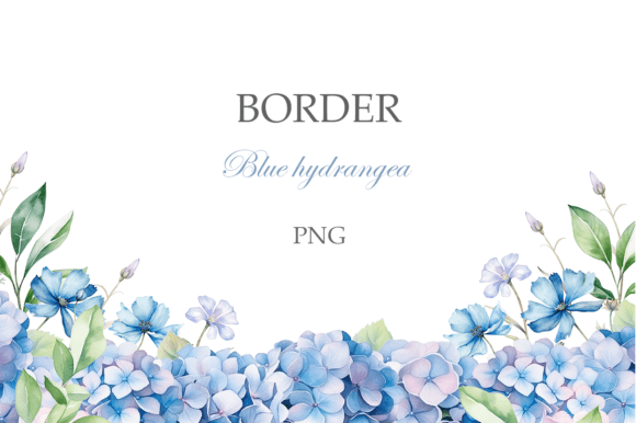Watercolor Blue Hydrangea Border: A Versatile Illustration for Elegant Blog Design