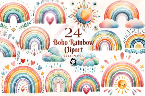 Watercolor Boho Rainbow Clipart Bundle: A Brand Designer’s Review for Real Business Use