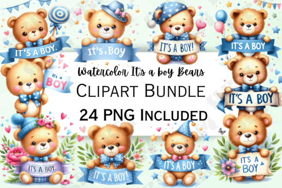 Watercolor Boy Bear Clipart: A Fresh Illustration for Brand Storytelling