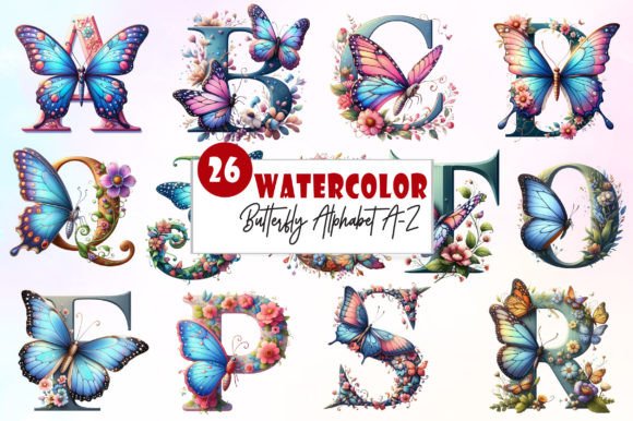Watercolor Butterfly Alphabet Clipart: A Delicate Touch for Visual Storytelling in Blog Design