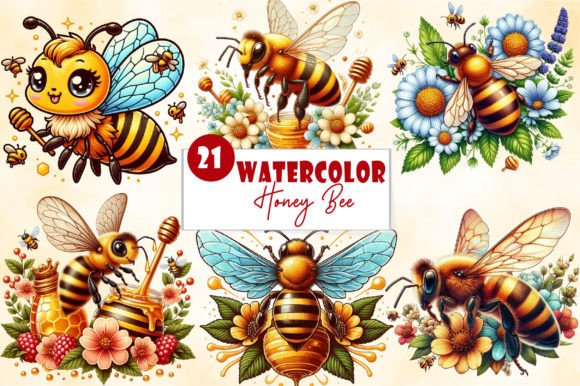 Watercolor Cute Honey Bee Clipart Bundle Review for Real Embroidery Projects