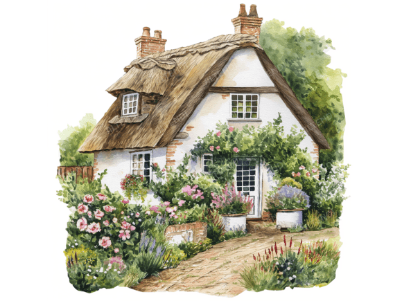 Watercolor English Cottages Illustrations: A Practical Review for Digital Sellers