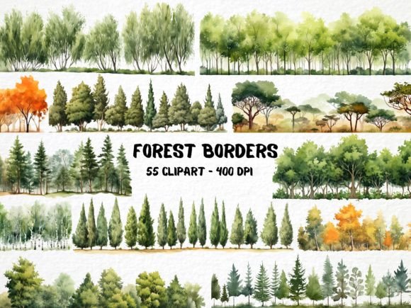 Watercolor Forest Borders: Illustrations That Bring Nature Into Local Branding