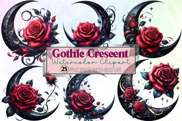 Watercolor Gothic Crescent Clipart: A Designer’s Review for Brand & Marketing Use