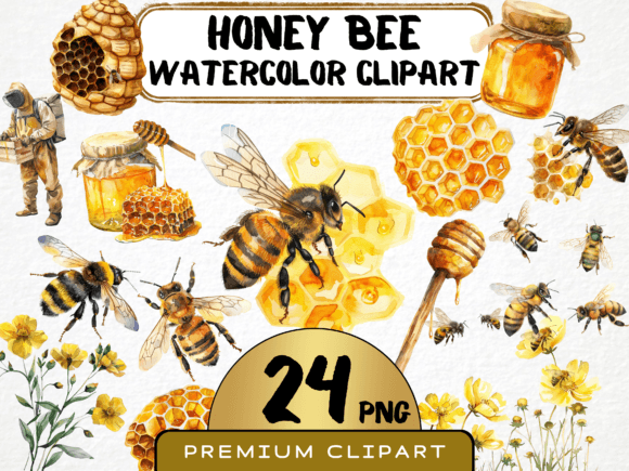 Watercolor Honey Bee Clipart 24 PNG: A Brand Designer’s Review for Marketing & Illustrations