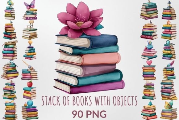 Watercolor Stack of Books with Objects Illustrations: A Designer’s Real-World Review