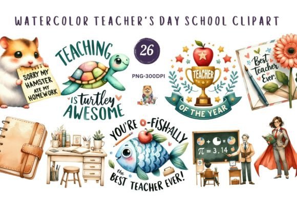 Watercolor Teacher’s Day School Clipart: A Designer’s Practical Review for Real Client Projects