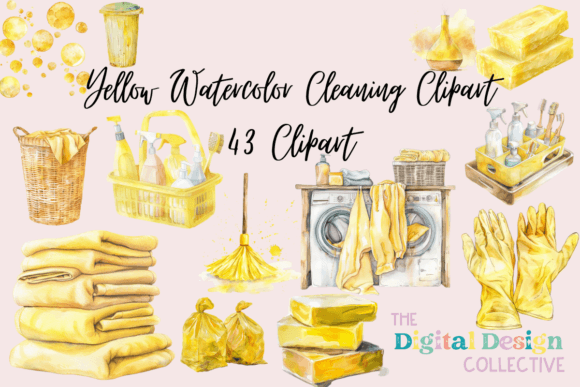 Yellow Watercolor Cleaning Clipart: A Designer’s Practical Review for Brand & Marketing Projects
